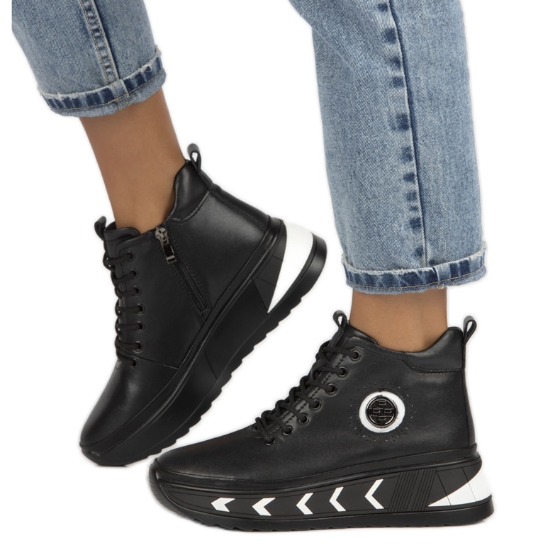 Botas de cunha com isolamento em pele Filippo W PAW381 preto 1 Botas de cunha com isolamento em pele Filippo W PAW381 preto 1