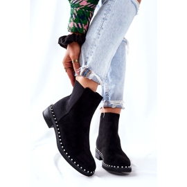 PG1 Bota de camurça Bota Chelsea com pérolas preta Jilanna 8335 BLK preto 3