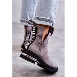 PS1 Botas de camurça com recortes cinza Elvera NC1278 1