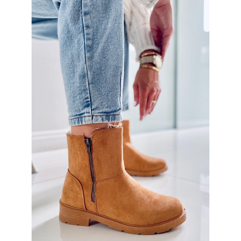PA1 Bota rasa Kallen Camel marrom 2