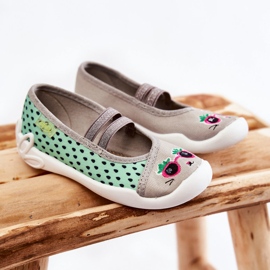 BEFADO S.A. Chinelos da Bailarina Befado Gatinho 116X304 Verde-Cinza 1