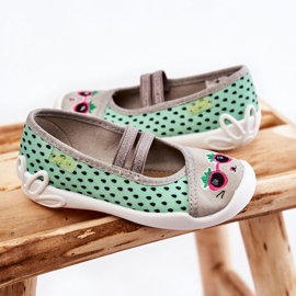 BEFADO S.A. Chinelos da Bailarina Befado Gatinho 116X304 Verde-Cinza 2