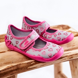 BEFADO S.A. Chinelos de bailarina coração infantil Befado 123X070 cinza-rosa 1
