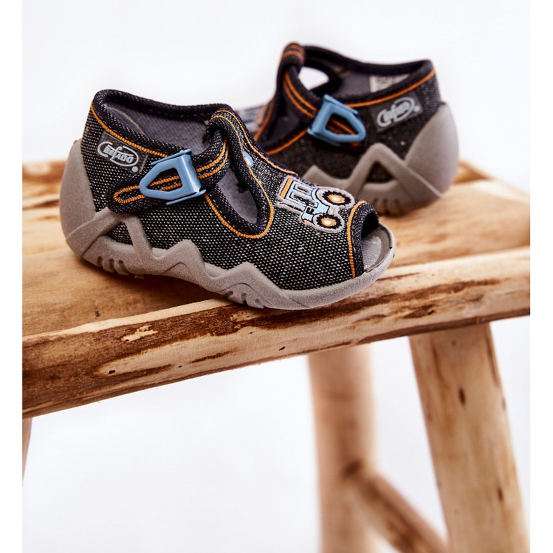 BEFADO S.A. Sandálias infantis Papcie Befado Trator 217P111 Cinza Escuro 2