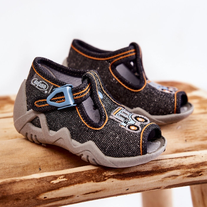 BEFADO S.A. Sandálias infantis Papcie Befado Trator 217P111 Cinza Escuro 1