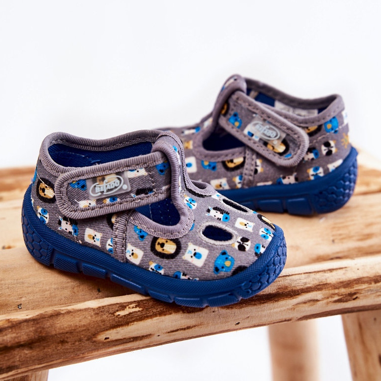BEFADO S.A. Sapatos Chinelos Befado Animais 533P020 Cinza azul 2