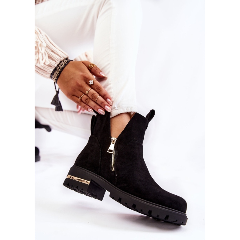 PG1 Bota preta de camurça Klarissa com recortes preto 1