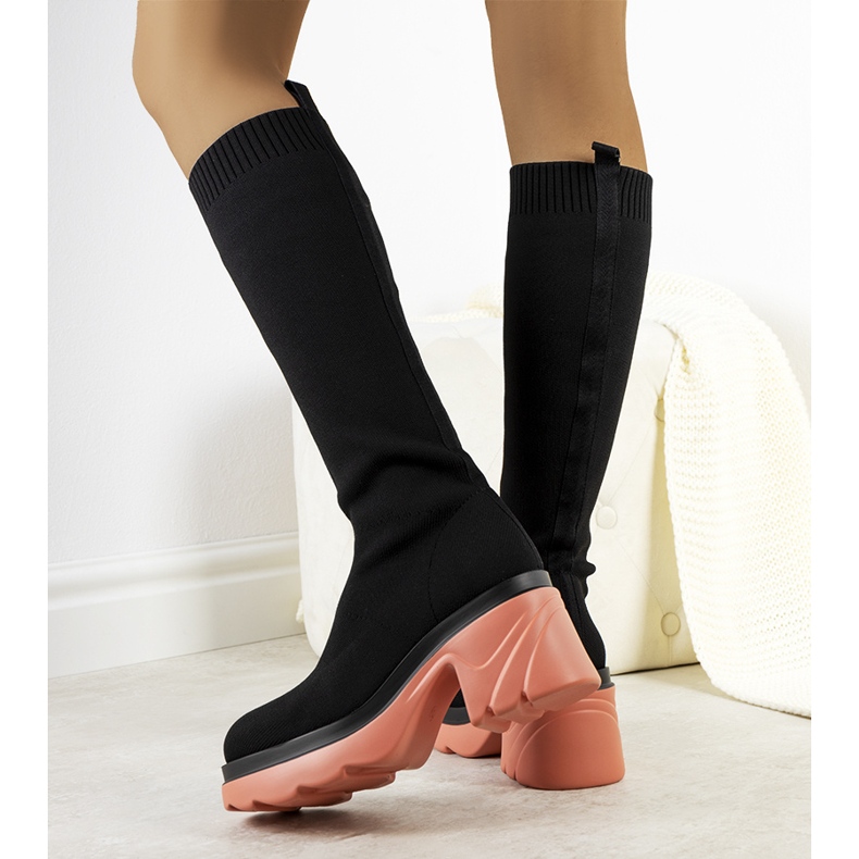 Producent Niezdefiniowany Botas pretas com sola Natale rosa preto 1