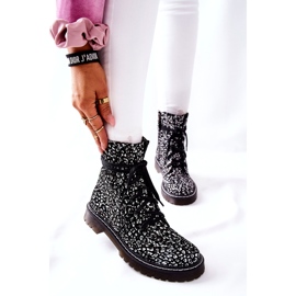Botas femininas Glany Workers Maciejka Preto-Branco 01609-48 3
