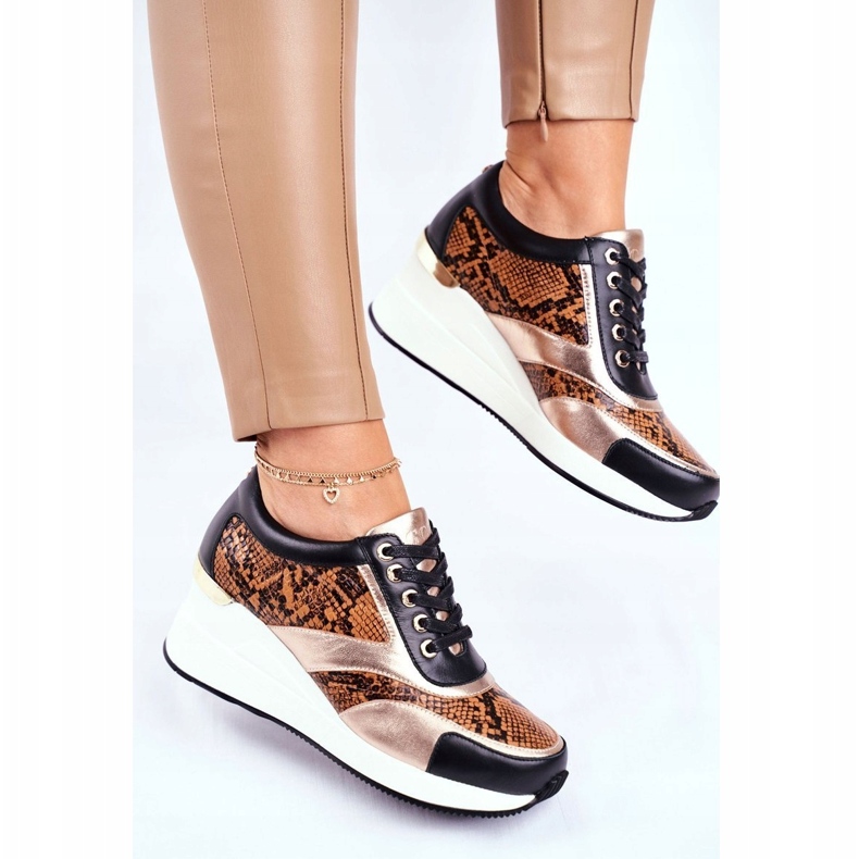 GOE Calçados esportivos femininos, tênis, couro preto GG2N3044 4