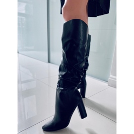 BM Botas de salto alto com vincos, Whitney Black preto 1 BM Botas de salto alto com vincos, Whitney Black preto 1