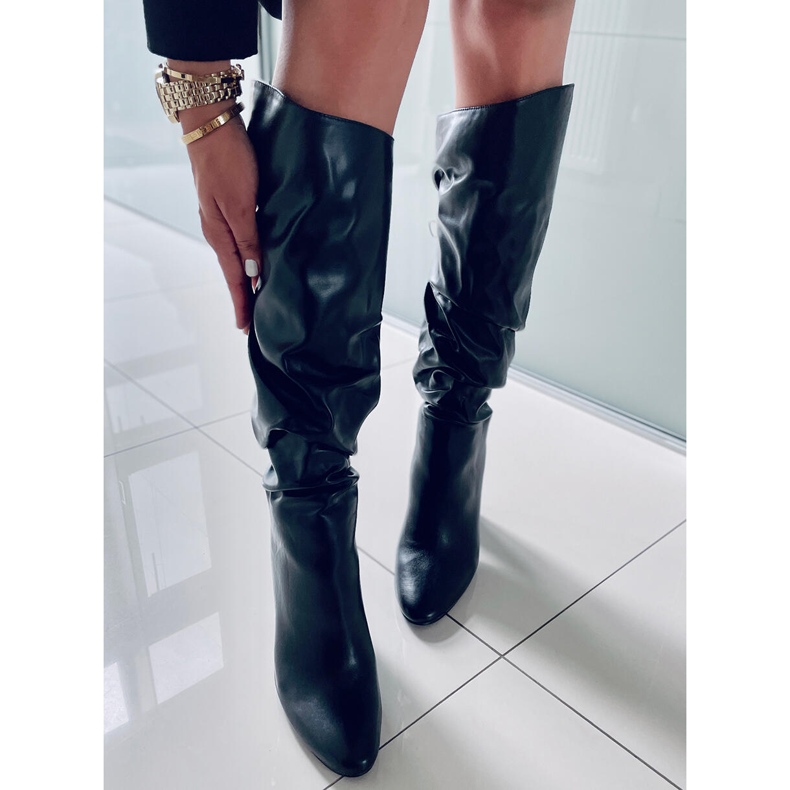 BM Botas de salto alto com vincos, Whitney Black preto 2 BM Botas de salto alto com vincos, Whitney Black preto 2
