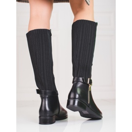 Botas com parte superior flexível preto 2