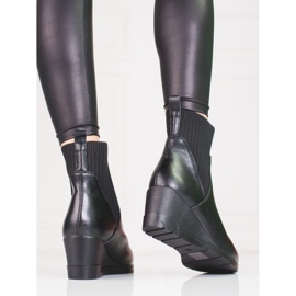 Botas slip-on na cunha Shelovet preto 1