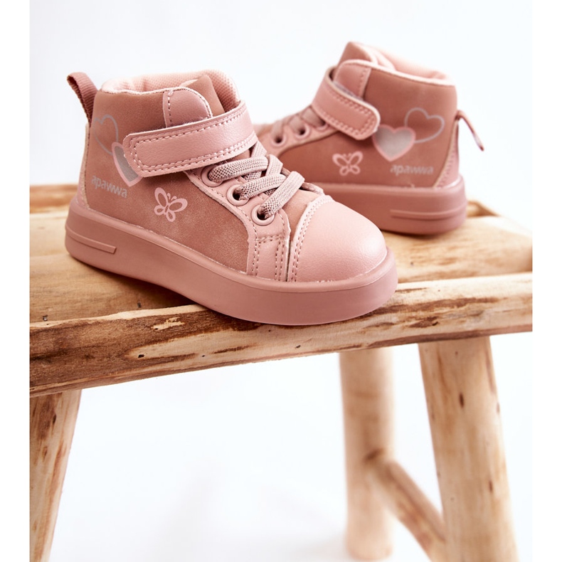 PA1 Sapatilhas de cano alto infantil com Velcro Pink Cheezi rosa 2