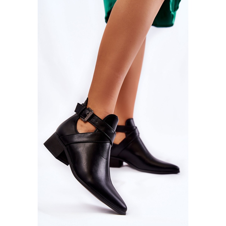 PG1 Botins femininos com recortes Black Mandy preto 2 PG1 Botins femininos com recortes Black Mandy preto 2