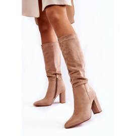 PG1 Botas de camurça sem salto bege Miriam 2