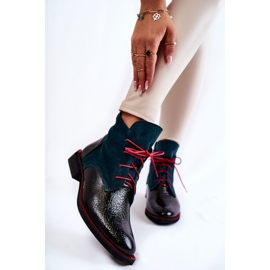 PA2 Botas Cheyenne de couro verde e preto 1