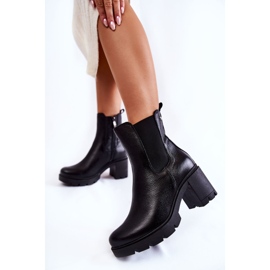 PL5 Botas femininas de couro na plataforma Black Martine preto 1
