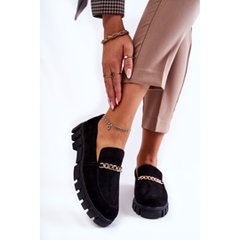Sergio Leone Sapatos de camurça com corrente Black Anne preto 1