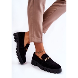 Sergio Leone Sapatos de camurça com corrente Black Anne preto 2