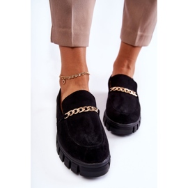 Sergio Leone Sapatos de camurça com corrente Black Anne preto 5