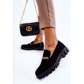Sergio Leone Sapatos de camurça com corrente Black Anne preto 3