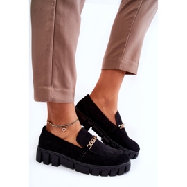 Sergio Leone Sapatos de camurça com corrente Black Anne preto 6