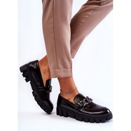 Sergio Leone Mocassins lacados na plataforma Black Inger preto 2