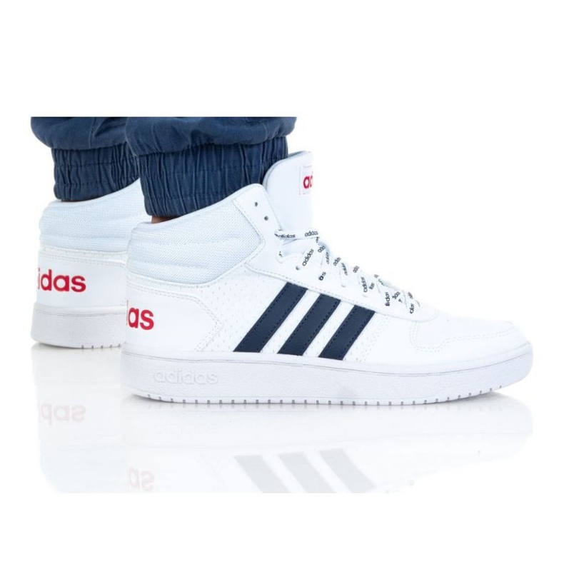 Sapatos Adidas Hoop 2.0 Mid M FW4478 branco azul marinho 1