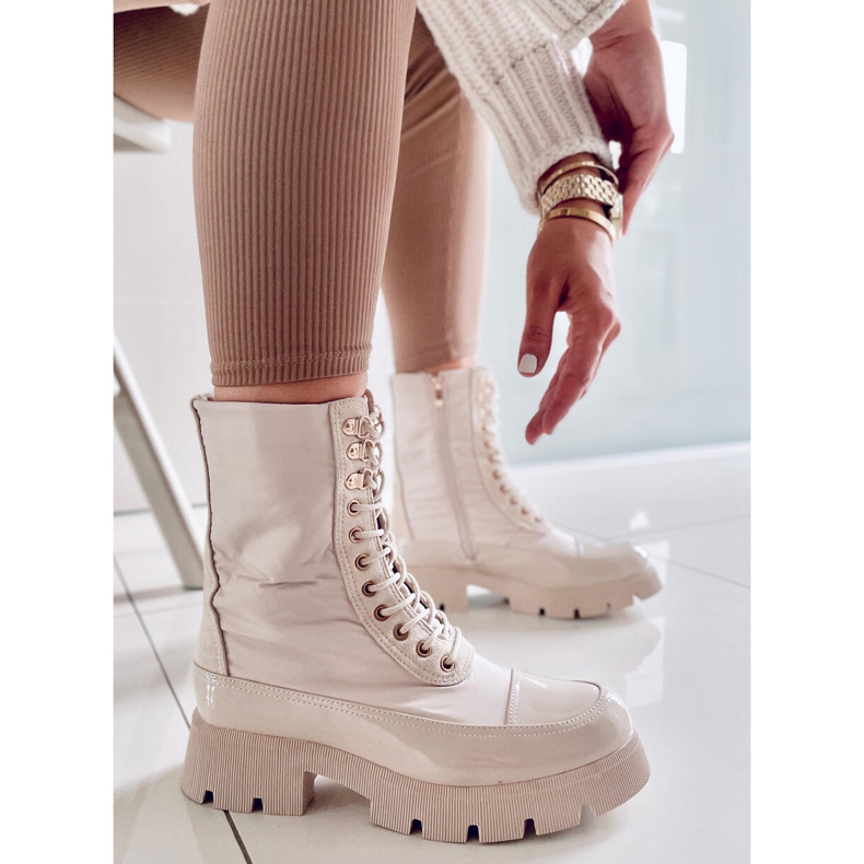 BM Botas com cadarço Merced Bege 1