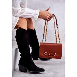 WS1 Botas cowboy de camurça preta Casey D7933 preto 2