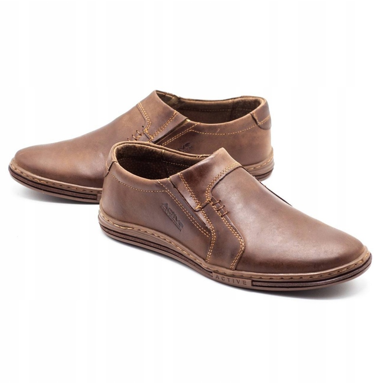 Polbut Mocassim masculino em couro 334 marrom 2