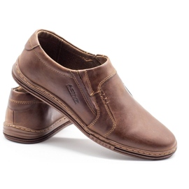 Polbut Mocassim masculino em couro 334 marrom 1