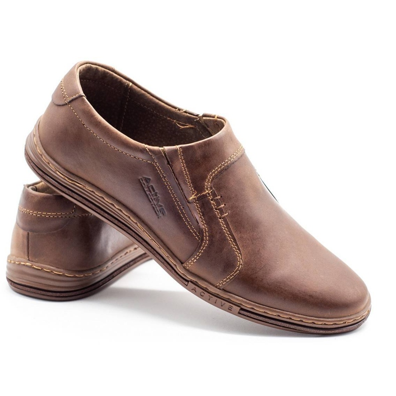 Polbut Mocassim masculino em couro 334 marrom 1