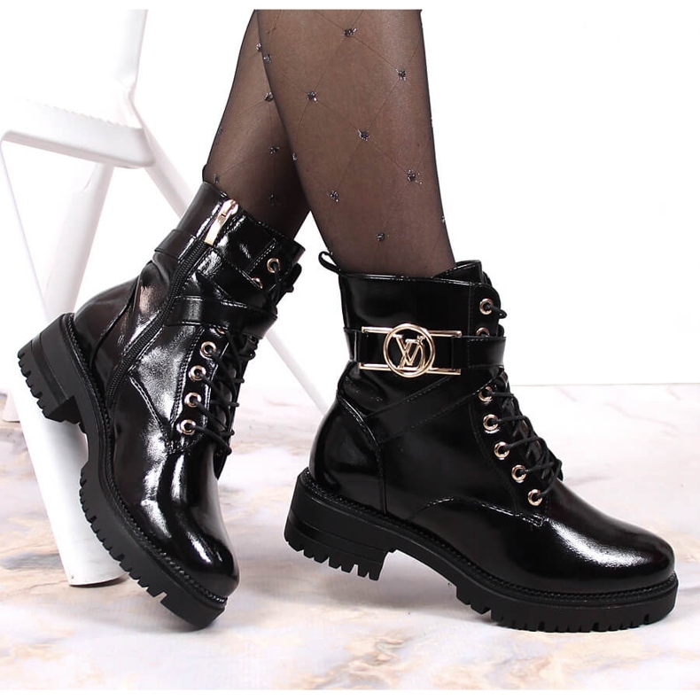 Botas isolantes lacadas pretas de mulher Potocki preto 1 Botas isolantes lacadas pretas de mulher Potocki preto 1