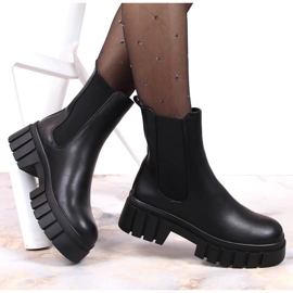 Botas Chelsea pretas femininas na plataforma, pretas isoladas Sergio Leone preto 1