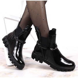 Botas slip-on Vinceza pretas com ornamento removível preto 1