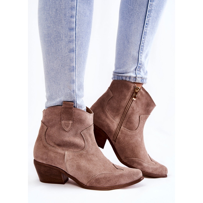Lewski Shoes Botas femininas Spitz Lewski sapatos 3236 Cappucino castanho 1