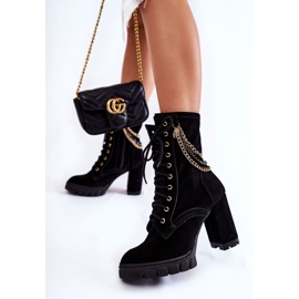 Botas de camurça com atacadores Lewski Shoes 3244 / G Preto 2