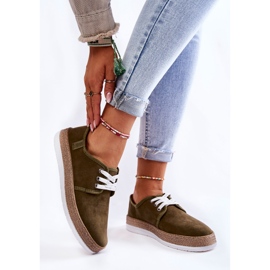 Tênis feminino baixo Memory Foam System Big Star KK276007 Cáqui verde 1