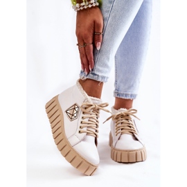 Lewski Shoes Sapatos esportivos de couro amarrados Lewski brancos 3252 / N 1