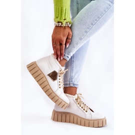 Lewski Shoes Sapatos esportivos de couro amarrados Lewski brancos 3252 / N 2