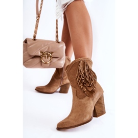 Lewski Shoes Botas femininas de camurça Lewski sapatos 2808 / L bege 2