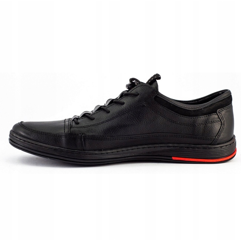 Polbut Sapatos masculinos de couro preto casual K22 4