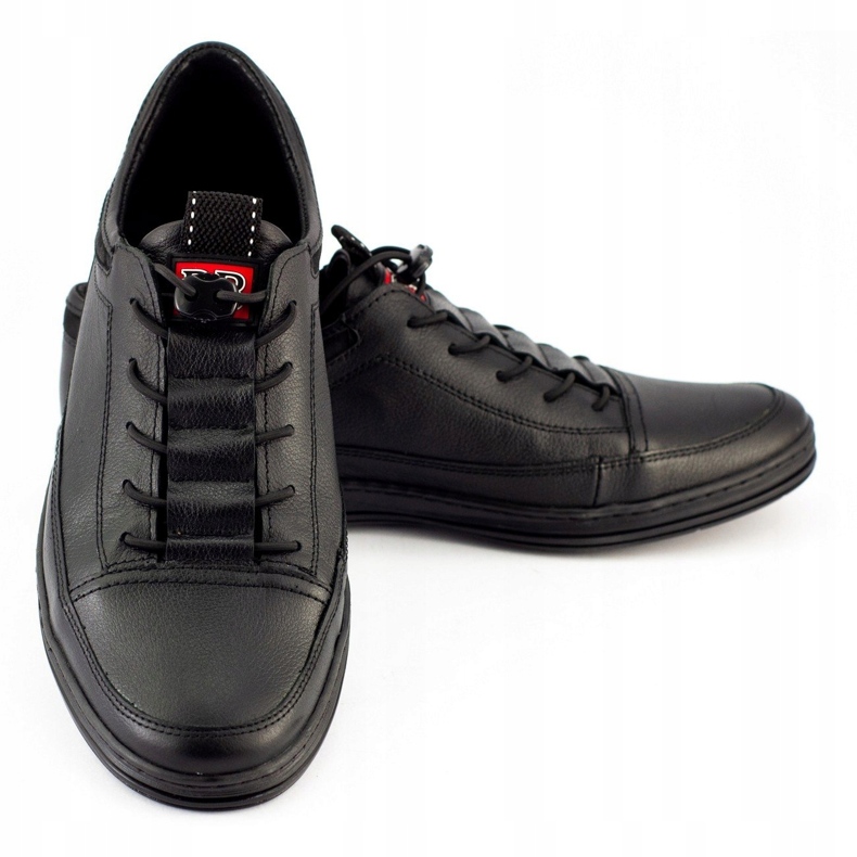 Polbut Sapatos masculinos de couro preto casual K22 3