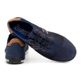 Polbut Sapatos casuais de homem 1801P azul marinho nubuck/camel 3