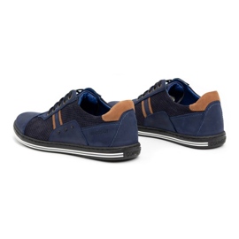 Polbut Sapatos casuais de homem 1801P azul marinho nubuck/camel 4