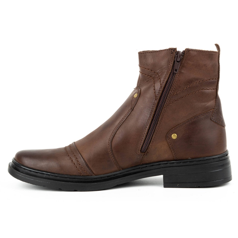 Polbut Botas masculinas isoladas de inverno Chelsea 252 marrons castanho 1