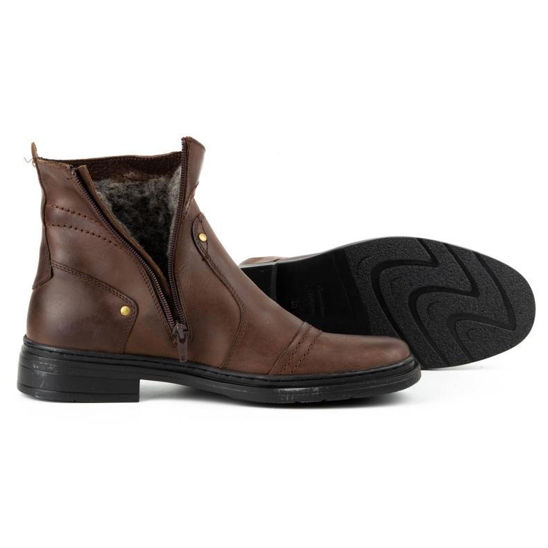 Polbut Botas masculinas isoladas de inverno Chelsea 252 marrons marrom 3